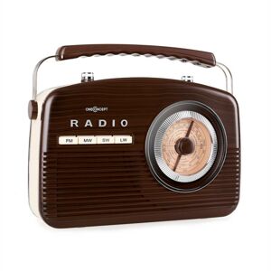 OneConcept NR-12-DW, retro rádio, hnedá/béžová