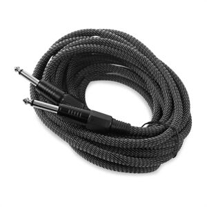 FrontStage 6,35mm-Jack kábel, 6m, mono, Textil čierno-biely