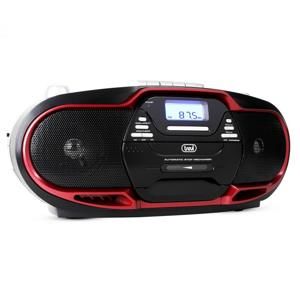Trevi CMP-574, boombox s CD, MP3, USB, kazetovým prehrávačom, FM/AM-tunerom, červený