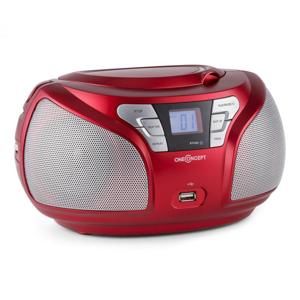 OneConcept Groovie RD, červený, boombox s bluetooth CD FM AUX MP3