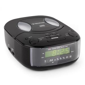 Auna Dreamee BK, čierny, rádiobudík s CD prehrávačom, FM/AM, AUX, duálny budík