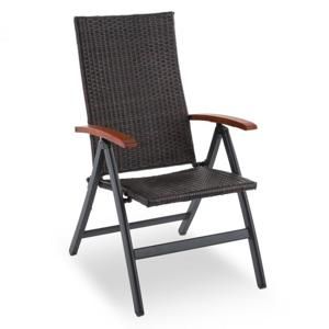 Blumfeldt Korsika, skladacia stolička s opierkami, 58.5 x 103 x 75 cm, polyratan, hliník