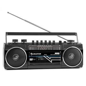 Auna Duke, retro boombox, prenosný magnetofón, USB, SD, bluetooth, FM rádio