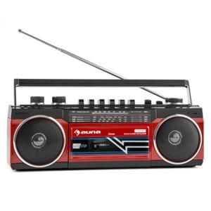 Auna Duke, retro boombox, prenosný magnetofón, USB, SD, bluetooth, FM rádio
