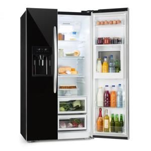 Klarstein Grand Host XXL, chladnička s mrazničkou, 550 litrov, dávkovač ľadu a vody, A+, čierna farba