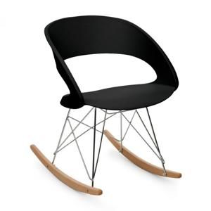 OneConcept Travolta hojdacia stolička, retro, PP-konštrukcia sedacej časti, brezové drevo, čierna farba
