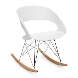OneConcept Travolta hojdacia stolička, retro, PP-konštrukcia sedacej časti, brezové drevo, biela farba