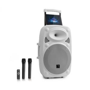 Auna Pro Streetstar 12, mobilné PA zariadenie, 12" (30.5 cm), 2 x UHF mikrofón, max. 800 W, biele