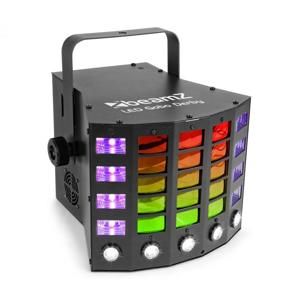 Beamz Gobo Derby, 3-v-1 reflektor, RGBAW/UV LED diódy, 60 W, DMX, samostatná prevádzka, zvukový režim