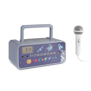 Auna Kidsbox Space CD Boombox, CD prehrávač, bluetooth, FM, USB, LED displej, sivý