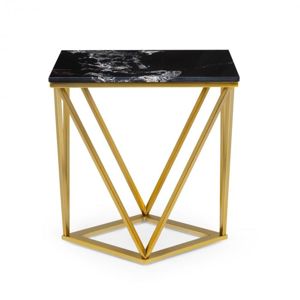 Besoa Black Onyx II, konferenčný stolík, 50 x 55 x 35 cm (Š x V x H), mramor, zlatý/čierny