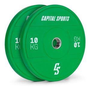 Capital Sports Nipton 2021, kotúč na činku, bumper kotúč, 2 × 10 kg, O 50,4 mm, tvrdá guma