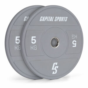 Capital Sports Nipton 2021, kotúč na činku, bumper kotúč, 2 × 5 kg, O 50,4 mm, tvrdá guma