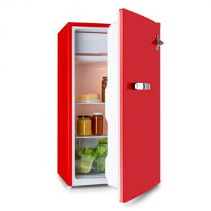Klarstein Beercracker 91L, chladnička, energet. trieda A+, mraziaci box, otvárač na fľaše, červená
