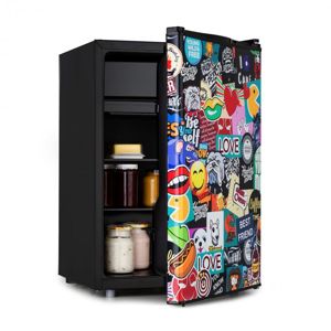 Klarstein Cool Vibe 72+, chladnička, 72 l, energet. trieda F, VividArt Concept, štýl stickerbomb