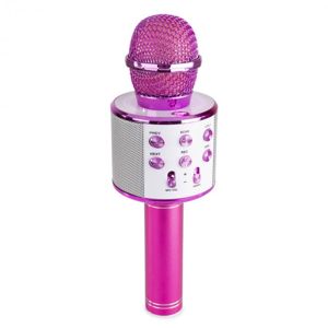 MAX KM01, 2 v 1 karaoke mikrofón, reproduktor, mediálny prehrávač, ružový