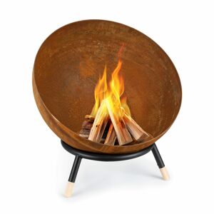 Blumfeldt Fireball Rust, ohnisko, 60 cm Ø, výklopný rošt, hrdzavý vzhľad/drevo