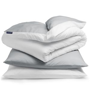 Sleepwise Soft Wonder-Edition, posteľná bielizeň, 155 x 200 cm, svetlosivá/biela