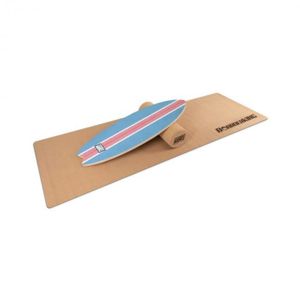 BoarderKING Indoorboard Wave, balančná doska, podložka, valec, drevo/korok, modrá