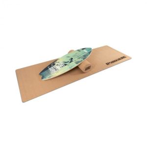 BoarderKING Indoorboard Wave, balančná doska, podložka, valec, drevo/korok, zelená