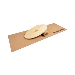 BoarderKING Indoorboard Allrounder, balančná doska, podložka, valec, drevo/korok, prírodná