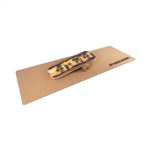 BoarderKING Indoorboard Classic, balančná doska, podložka, valec, drevo/korok, žltá