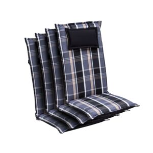 Blumfeldt Elbe, čalúnená podložka, podložka na stoličku, podložka na vyššie polohovacie kreslo, na záhradnú stoličku, Dralon, 50 × 120 × 8 cm, 4 x podložka