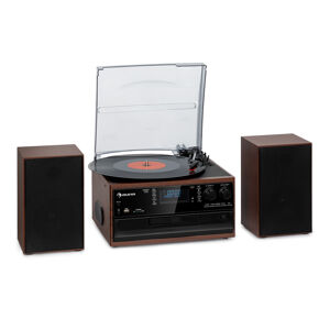 Auna Oakland DAB Plus, retro stereo systém, DAB+/FM, BT funkcia, vinyl, CD prehrávač, kazetový prehrávač. vrátane reproduktorov