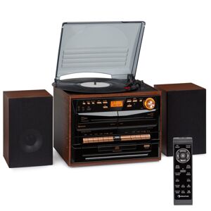 Auna 388-DAB+, stereo systém, 20W max., vinylové platne, CD, kazeta, BT, FM/DAB+, USB, SD