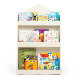 Mobli Cuckoo, One White Haus, detský regál na knihy, Montessori, multiplex, 60 × 95 × 13 cm