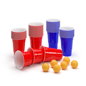 BeerCup Nadal, 16 Oz, Red & Blue Party Pack, poháre, dve farby, vrátane loptičiek a pravidiel