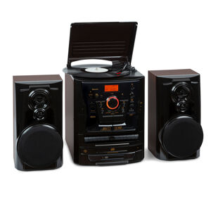 Auna Franklin DAB+, stereo systém, gramofón, prehrávač na 3 CD, BT, prehrávač na kazety, AUX, USB port