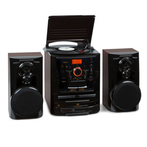 Auna 388 Franklin DAB+, stereo systém, gramofón, prehrávač na 3 CD, BT, prehrávač na kazety, AUX, USB port