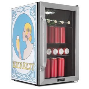 Klarstein Beersafe 70, Bierzeit Edition, chladnička, 70 litrov, 3 police, panoramatické sklenené dvere, nerezová oceľ