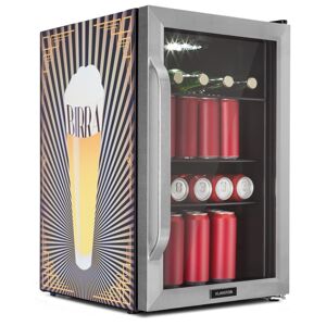 Klarstein Beersafe 70, Birra Edition, chladnička, 70 litrov, 3 police, panoramatické sklenené dvere, nerezová oceľ