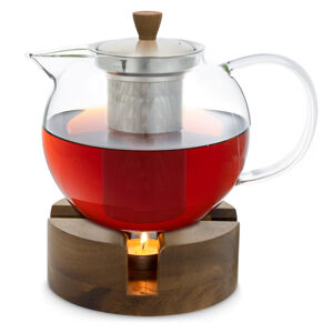 Klarstein Sencha Design, čajová kanvica na čaj Oolong, drevený ohrievač
