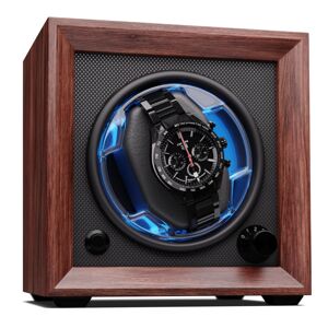 Klarstein Brienz 1, naťahovač hodiniek, 1 hodinky, 4 režimy, drevený vzhľad, modré vnútorné osvetlenie