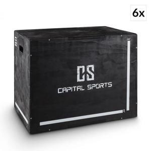 Capital Sports Shineater BK, čierny, set plyoboxov, boxy na skákanie, 3 výšky 20&quot;, 24&quot;, 30&quot;, drevo