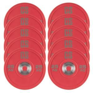 Capital Sports Performan Urethane Plates, činkové kotúče, 5 párov, 25 kg, červená farba