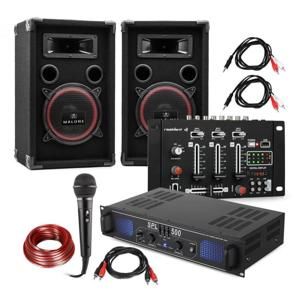 Electronic-Star DJ-14 BT, DJ PA set, PA zosilňovač, BT mixážny pult, 2 x reproduktor, karaoke mikrofón