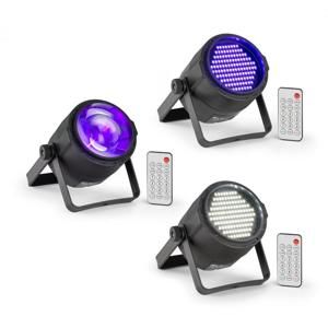 Beamz PLS30, sada V3, Jellyball, 10 W, 4 v 1 RGBW LED, LED stroboskop PLS15, LED reflektor PLS20