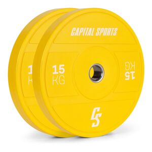 Capital Sports Nipton 2021, kotúčové závažie, bumper plate, 2 x 15 kg, Ø 54 mm, tvrdená guma