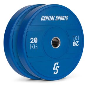 Capital Sports Nipton 2021, kotúčové závažie, bumper plate, 2 x 20 kg, Ø 54 mm, tvrdená guma