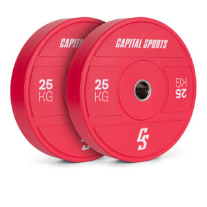 Capital Sports Nipton 2021, kotúčové závažie, bumper plate, 2 x 25 kg, Ø 54 mm, tvrdená guma