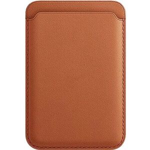 AlzaGuard Genuine Leather Wallet Compatible with Magsafe sedlovo hnedá