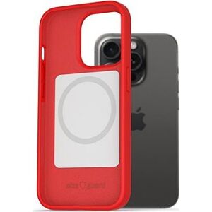 AlzaGuard Magsafe Silicone Case na iPhone 15 Pro Max červený