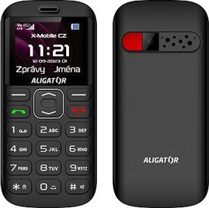 Aligator A720 4G Senior černý + nabíjecí stojánek