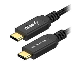 AlzaPower AluCore USB-C to USB-C 2.0 100W 1m čierny