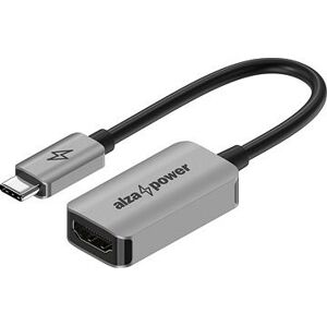 AlzaPower USB-C (M) na HDMI 2.1 8K 60 Hz (F) 0,1 m strieborná