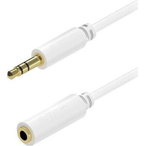 AlzaPower Core Audio 3,5 mm Jack (M) to 3,5 mm Jack (F) 1 m biely